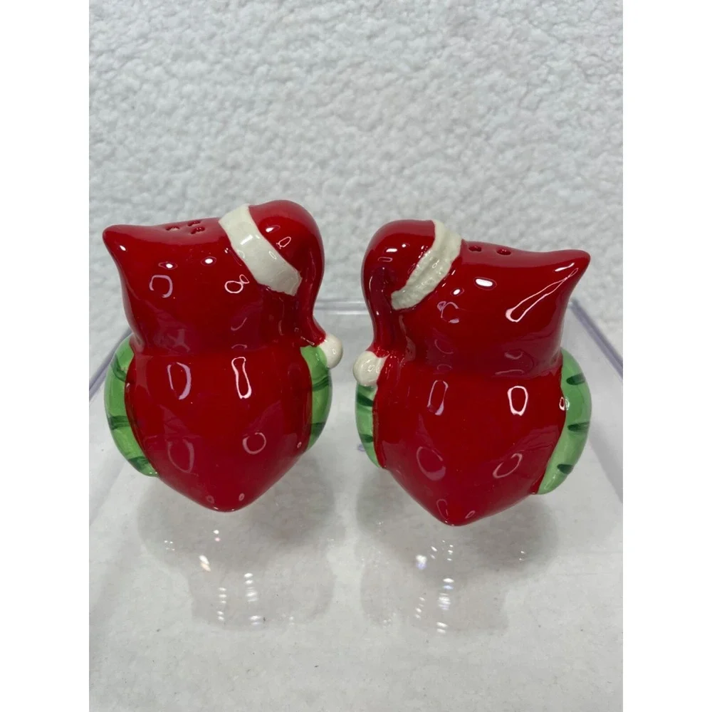 Pfaltzgraff Holiday Owls‎ Salt and Pepper Shakers Christmas